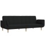 Sofá cama de 2 plazas con dos almohadas tela negro de vidaXL, Sofás - Ref: Foro24-337560, Precio: 253,99 €, Descuento: %