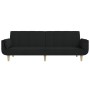 Sofá cama de 2 plazas con dos almohadas tela negro de vidaXL, Sofás - Ref: Foro24-337560, Precio: 253,99 €, Descuento: %