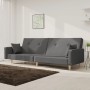 2-seater sofa bed with two pillows in light gray fabric by vidaXL, Sofas - Ref: Foro24-337320, Price: 226,88 €, Discount: %