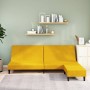 Sofá cama de 2 plazas con reposapies terciopelo amarillo de vidaXL, Sofás - Ref: Foro24-3080497, Precio: 258,77 €, Descuento: %