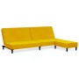 Sofá cama de 2 plazas con reposapies terciopelo amarillo de vidaXL, Sofás - Ref: Foro24-3080497, Precio: 258,77 €, Descuento: %