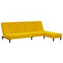 Sofá cama de 2 plazas con reposapies terciopelo amarillo de vidaXL, Sofás - Ref: Foro24-3080497, Precio: 258,77 €, Descuento: %