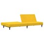 Sofá cama de 2 plazas con reposapies terciopelo amarillo de vidaXL, Sofás - Ref: Foro24-3080497, Precio: 258,77 €, Descuento: %