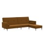 2-Sitzer-Schlafsofa mit Fußstütze aus braunem Samt von vidaXL, Sofas - Ref: Foro24-3080532, Preis: 265,90 €, Rabatt: %