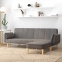 Sofá cama 2 plazas con reposapiés y dos cojines tela gris claro de vidaXL, Sofás - Ref: Foro24-3081773, Precio: 312,65 €, Des...