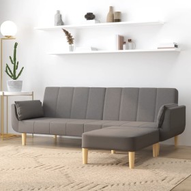 2-seater sofa bed with footrest and two light gray fabric cushions by vidaXL, Sofas - Ref: Foro24-3081773, Price: 312,65 €, D...