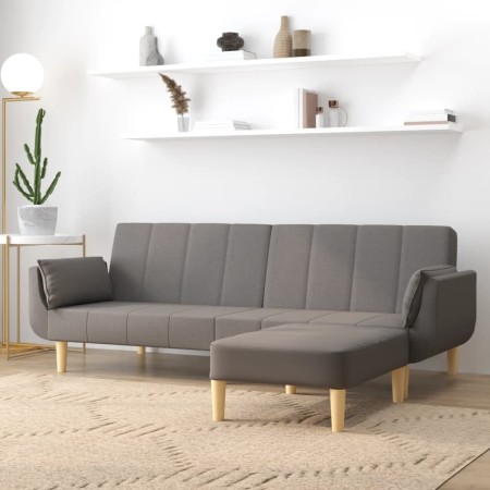 2-Sitzer-Schlafsofa mit Fußstütze und zwei hellgrauen Stoffkissen von vidaXL, Sofas - Ref: Foro24-3081773, Preis: 312,99 €, R...