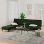 Sofá cama de 2 plazas con reposapiés terciopelo verde oscuro de vidaXL, Sofás - Ref: Foro24-3080561, Precio: 295,48 €, Descue...