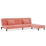 2-seater sofa bed with footrest and 2 pink velvet cushions by vidaXL, Sofas - Ref: Foro24-3081836, Price: 251,68 €, Discount: %