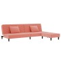 2-seater sofa bed with footrest and 2 pink velvet cushions by vidaXL, Sofas - Ref: Foro24-3081836, Price: 251,68 €, Discount: %