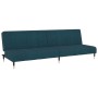 2-Sitzer-Schlafsofa mit Fußstütze aus blauem Samt von vidaXL, Sofas - Ref: Foro24-3081785, Preis: 300,30 €, Rabatt: %