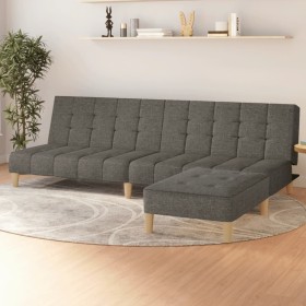 2-seater sofa bed with footrest in dark gray fabric by vidaXL, Sofas - Ref: Foro24-3080535, Price: 273,57 €, Discount: %