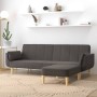 2-Sitzer-Schlafsofa mit Fußstütze und zwei Kissen aus dunkelgrauem Stoff von vidaXL, Sofas - Ref: Foro24-3081774, Preis: 345,...