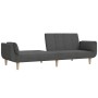 2-Sitzer-Schlafsofa mit Fußstütze und zwei Kissen aus dunkelgrauem Stoff von vidaXL, Sofas - Ref: Foro24-3081774, Preis: 345,...