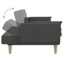 2-Sitzer-Schlafsofa mit Fußstütze und zwei Kissen aus dunkelgrauem Stoff von vidaXL, Sofas - Ref: Foro24-3081774, Preis: 345,...