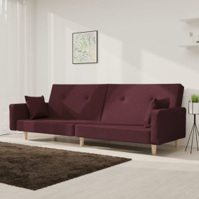 2-seater sofa bed with two purple fabric pillows by vidaXL, Sofas - Ref: Foro24-337331, Price: 187,99 €, Discount: %