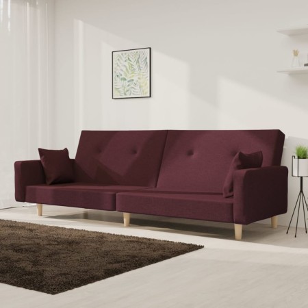 2-Sitzer-Schlafsofa mit zwei lilafarbenen Stoffkissen von vidaXL, Sofas - Ref: Foro24-337331, Preis: 187,11 €, Rabatt: %