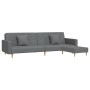 2-seater sofa bed with footrest and 2 light gray fabric cushions by vidaXL, Sofas - Ref: Foro24-3081819, Price: 298,74 €, Dis...