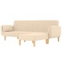 2-seater sofa bed with footrest and two cushions in cream fabric by vidaXL, Sofas - Ref: Foro24-3081776, Price: 329,10 €, Dis...