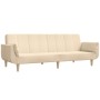 2-seater sofa bed with footrest and two cushions in cream fabric by vidaXL, Sofas - Ref: Foro24-3081776, Price: 329,10 €, Dis...