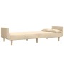 2-seater sofa bed with footrest and two cushions in cream fabric by vidaXL, Sofas - Ref: Foro24-3081776, Price: 329,10 €, Dis...