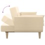 2-seater sofa bed with footrest and two cushions in cream fabric by vidaXL, Sofas - Ref: Foro24-3081776, Price: 329,10 €, Dis...