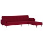 2-Sitzer-Schlafsofa mit Fußstütze und zwei weinroten Samtkissen von vidaXL, Sofas - Ref: Foro24-3081802, Preis: 338,04 €, Rab...