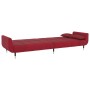 2-seater sofa bed footrest two wine-colored velvet cushions by vidaXL, Sofas - Ref: Foro24-3081802, Price: 338,04 €, Discount: %