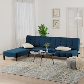 2-Sitzer-Schlafsofa mit Fußstütze aus blauem Samt von vidaXL, Sofas - Ref: Foro24-3080558, Preis: 305,07 €, Rabatt: %