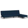 Sofá cama de 2 plazas con reposapiés terciopelo azul de vidaXL, Sofás - Ref: Foro24-3080558, Precio: 305,07 €, Descuento: %