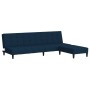 Sofá cama de 2 plazas con reposapiés terciopelo azul de vidaXL, Sofás - Ref: Foro24-3080558, Precio: 305,07 €, Descuento: %