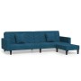 2-seater sofa bed with footrest and 2 blue velvet cushions by vidaXL, Sofas - Ref: Foro24-3081842, Price: 344,66 €, Discount: %