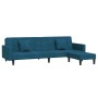 2-seater sofa bed with footrest and 2 blue velvet cushions by vidaXL, Sofas - Ref: Foro24-3081842, Price: 344,66 €, Discount: %