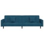 2-seater sofa bed with footrest and 2 blue velvet cushions by vidaXL, Sofas - Ref: Foro24-3081842, Price: 344,66 €, Discount: %