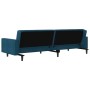 2-seater sofa bed with footrest and 2 blue velvet cushions by vidaXL, Sofas - Ref: Foro24-3081842, Price: 344,66 €, Discount: %