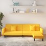 2-seater sofa bed with footrest and 2 yellow velvet cushions by vidaXL, Sofas - Ref: Foro24-3081850, Price: 295,89 €, Discoun...