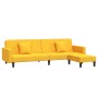 2-seater sofa bed with footrest and 2 yellow velvet cushions by vidaXL, Sofas - Ref: Foro24-3081850, Price: 295,89 €, Discoun...