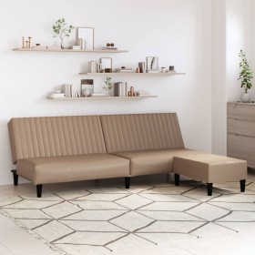 2-seater sofa bed with footrest in cappuccino synthetic leather by vidaXL, Sofas - Ref: Foro24-3081881, Price: 239,99 €, Disc...