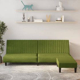 2-Sitzer-Schlafsofa mit Fußstütze aus hellgrünem Samt von vidaXL, Sofas - Ref: Foro24-3081857, Preis: 248,99 €, Rabatt: %