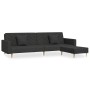 2-seater sofa bed with footrest and 2 black fabric cushions by vidaXL, Sofas - Ref: Foro24-3081821, Price: 318,99 €, Discount: %