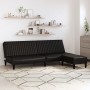 2-Sitzer-Schlafsofa mit Fußstütze aus schwarzem Kunstleder von vidaXL, Sofas - Ref: Foro24-3081875, Preis: 249,24 €, Rabatt: %