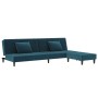 2-seater sofa bed with footrest and 2 blue velvet cushions by vidaXL, Sofas - Ref: Foro24-3081831, Price: 312,06 €, Discount: %