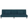 2-seater sofa bed with footrest and 2 blue velvet cushions by vidaXL, Sofas - Ref: Foro24-3081831, Price: 312,06 €, Discount: %