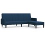 2-Sitzer-Schlafsofa mit Fußstütze aus blauem Samt von vidaXL, Sofas - Ref: Foro24-3080569, Preis: 309,82 €, Rabatt: %