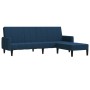 2-Sitzer-Schlafsofa mit Fußstütze aus blauem Samt von vidaXL, Sofas - Ref: Foro24-3080569, Preis: 309,82 €, Rabatt: %