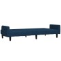 2-Sitzer-Schlafsofa mit Fußstütze aus blauem Samt von vidaXL, Sofas - Ref: Foro24-3080569, Preis: 309,82 €, Rabatt: %