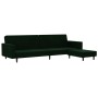 Sofá cama de 2 plazas con reposapies terciopelo verde oscuro de vidaXL, Sofás - Ref: Foro24-3081867, Precio: 294,26 €, Descue...