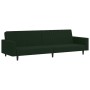 Sofá cama de 2 plazas con reposapies terciopelo verde oscuro de vidaXL, Sofás - Ref: Foro24-3081867, Precio: 294,26 €, Descue...