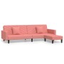 2-seater sofa bed with footrest and 2 pink velvet cushions by vidaXL, Sofas - Ref: Foro24-3081847, Price: 290,38 €, Discount: %