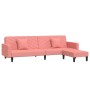 2-seater sofa bed with footrest and 2 pink velvet cushions by vidaXL, Sofas - Ref: Foro24-3081847, Price: 290,38 €, Discount: %